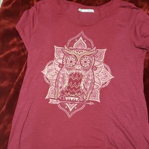 Maroon owl tee